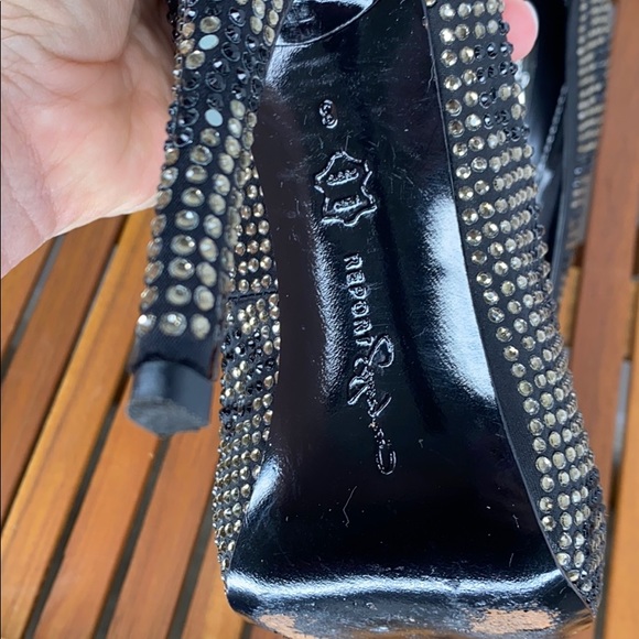 Report Signature Blk Studded Cheetah Pumps Size 8 - Picture 5 of 12
